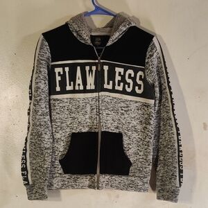 Flawless Black and Gray Zip-Up Sweater